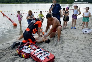 Akcja Kręci mnie bezpieczeństwo nad wodą, nad Zalewem w Gorzycach.