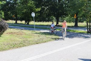 Spotkanie z dziećmi na terenie Miasteczka Ruchu Drogowego