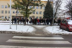 Ćwiczenia przeciwpożarowe w budynku KMP w Tarnobrzegu przy ul. 1 maja 2.