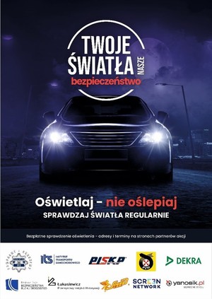 Plakat- dotyczący kampanii „Twoje światła – Nasze bezpieczeństwo”