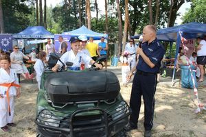 Piknik dla dzieci i młodzieży &quot;Kręci mnie bezpieczeństwo nad wodą&quot;- tym razem nad Zalewem w Gorzycach.