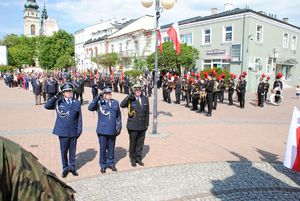 Delegacja KMP w Tarnobrzegu, podczas Święta Konstytucji 3 Maja - Plac Bartosza Głowackiego w Tarnobrzegu.