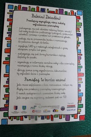 Informujemy i edukujemy - Babciu,Dziadku nie daj się oszustom!